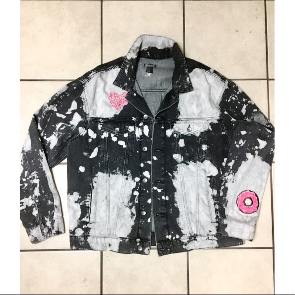 H&M acid wash denim jacket